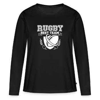 Rugby Rugby Rugby - T-shirt manches longues Premium bio Femme - noir - Devant - Julia (174cm)