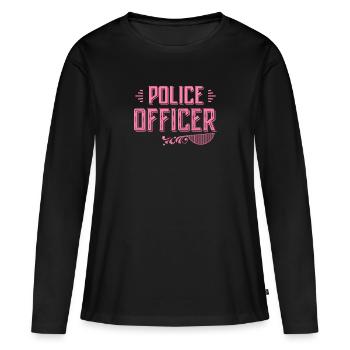 Policewoman - Women's Premium Organic Long Sleeve Shirt - black - Front - Julia (174cm)