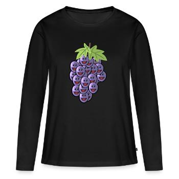 raisins raisins raisin vigne - T-shirt manches longues Premium bio Femme - noir - Devant - Julia (174cm)