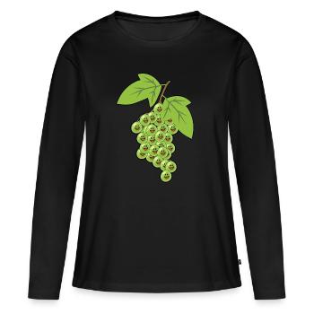 Raisins Raisins Vigne Raisin Fruit - T-shirt manches longues Premium bio Femme - noir - Devant - Julia (174cm)