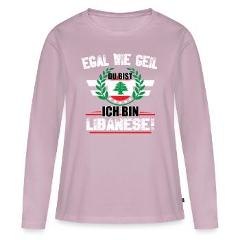 Egal wie geil du bist ich bin Libanese - Frauen Premium Bio Langarmshirt - Altrosa - Vorne - Julia (174cm)