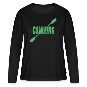 Canoë canoë canoë canoë-kayak Canoë-kayak - T-shirt manches longues Premium bio Femme - noir - Devant - Julia (174cm)