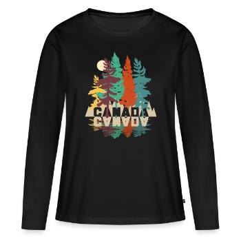 Canada - T-shirt manches longues Premium bio Femme - noir - Devant - Julia (174cm)