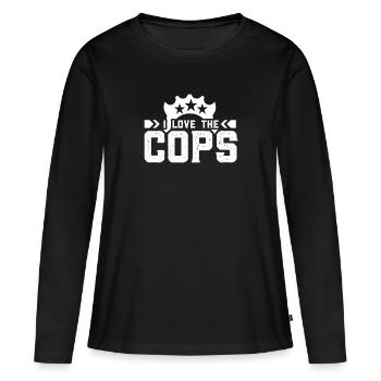 Polizei Polizei Polizei Polizei - Frauen Premium Bio Langarmshirt - Schwarz - Vorne - Julia (174cm)