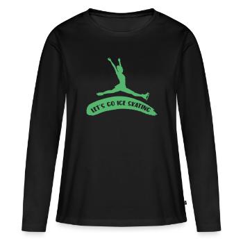 Eislauf - Frauen Premium Bio Langarmshirt - Schwarz - Vorne - Julia (174cm)