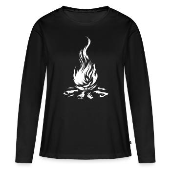 feu de camp - T-shirt manches longues Premium bio Femme - noir - Devant - Julia (174cm)