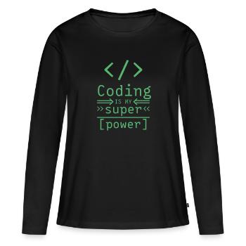 Programming Software Programmer Coder Coder - Women's Premium Organic Long Sleeve Shirt - black - Front - Julia (174cm)