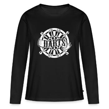 Fléchettes Fléchettes jeu de fléchettes - T-shirt manches longues Premium bio Femme - noir - Devant - Julia (174cm)