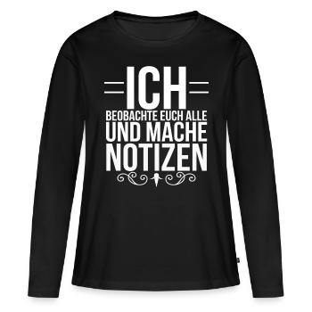 Arbeit - Frauen Premium Bio Langarmshirt - Schwarz - Vorne - Julia (174cm)