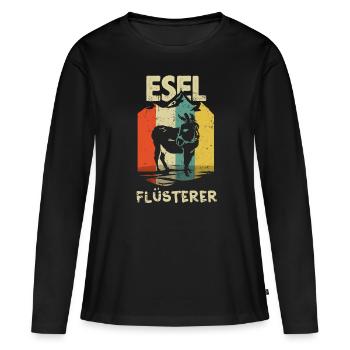 Âne âne animaux - T-shirt manches longues Premium bio Femme - noir - Devant - Julia (174cm)