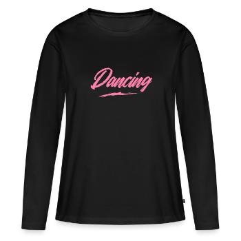 Danse Danse Maman - T-shirt manches longues Premium bio Femme - noir - Devant - Julia (174cm)