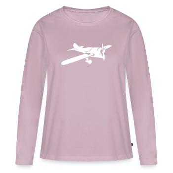 plane - Women's Premium Organic Long Sleeve Shirt - dusky pink - Front - Julia (174cm)