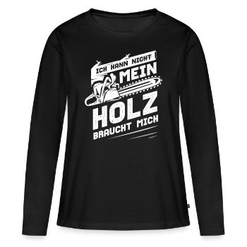 Kettensäge Holzfäller Förster - Frauen Premium Bio Langarmshirt - Schwarz - Vorne - Julia (174cm)