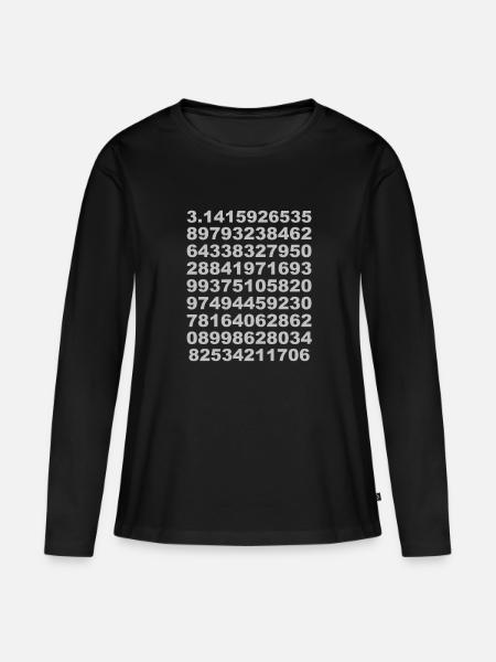 pi - Frauen Premium Bio Langarmshirt - Schwarz
