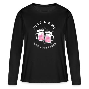 Girly Ladies Girls Party Beer Outfit Gift Idea - Women's Premium Organic Long Sleeve Shirt - black - Front - Julia (174cm)