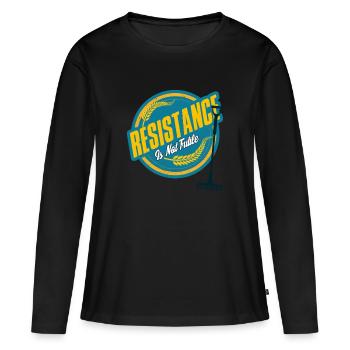 RESISTANCE GROW - T-shirt manches longues Premium bio Femme - noir - Devant - Julia (174cm)