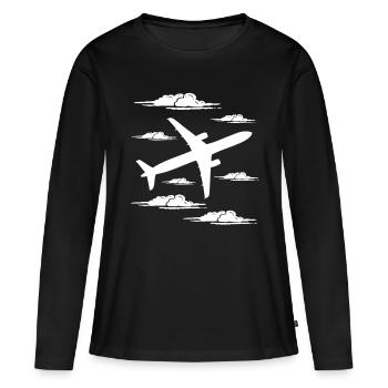 Pilot - Frauen Premium Bio Langarmshirt - Schwarz - Vorne - Julia (174cm)