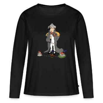 Drôle Napoléon Bonaparte - T-shirt manches longues Premium bio Femme - noir - Devant - Julia (174cm)