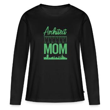 Architecte architecte architectes maisons études - T-shirt manches longues Premium bio Femme - noir - Devant - Julia (174cm)