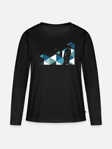 Pinguin - Frauen Premium Bio Langarmshirt - Schwarz