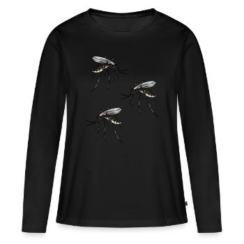 Moskito Mücke Mücken Insekten Blutsauger Schädling - Frauen Premium Bio Langarmshirt - Schwarz - Vorne - Julia (174cm)
