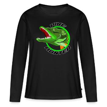 Brochet - T-shirt manches longues Premium bio Femme - noir - Devant - Julia (174cm)