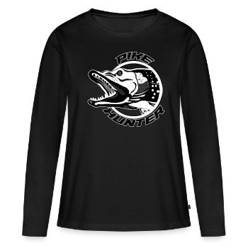 Brochet - T-shirt manches longues Premium bio Femme - noir - Devant - Julia (174cm)