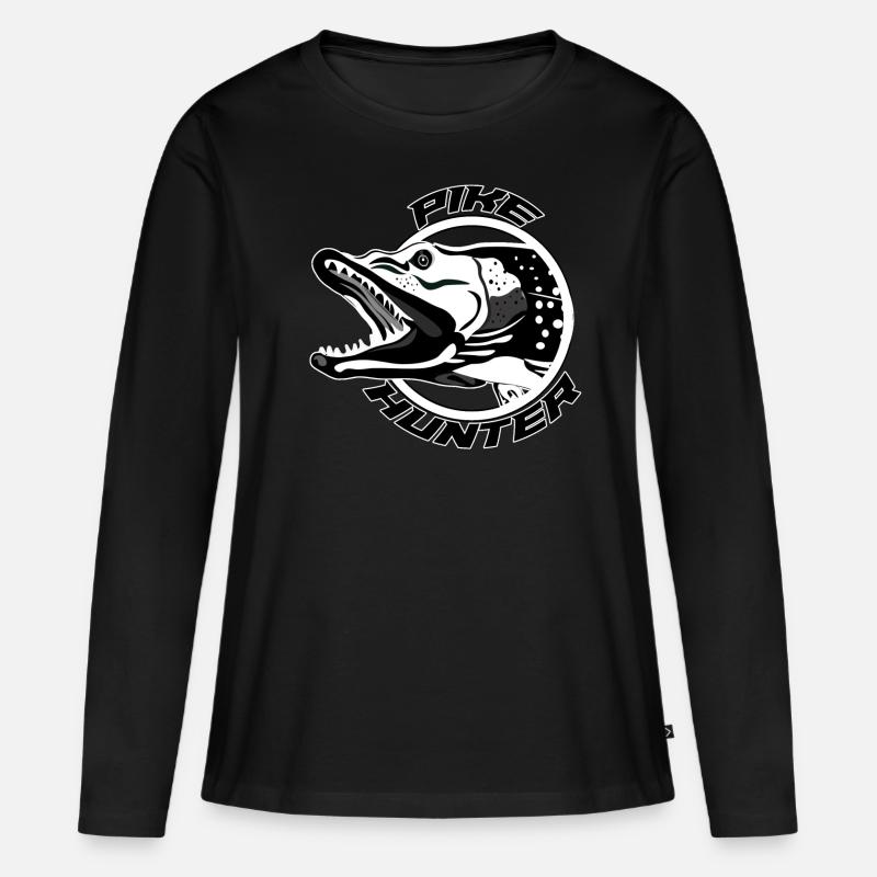Hecht-Hecht - Frauen Premium Bio Langarmshirt - Schwarz
