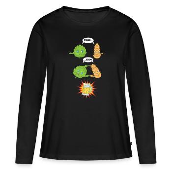 Fêter la bière Fusion Party - T-shirt manches longues Premium bio Femme - noir - Devant - Julia (174cm)