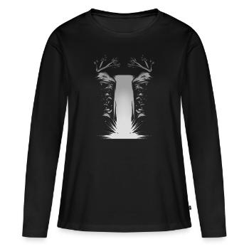 Chute d’eau - T-shirt manches longues Premium bio Femme - noir - Devant - Julia (174cm)