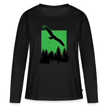 White-tailed Eagle - Women's Premium Organic Long Sleeve Shirt - black - Front - Julia (174cm)