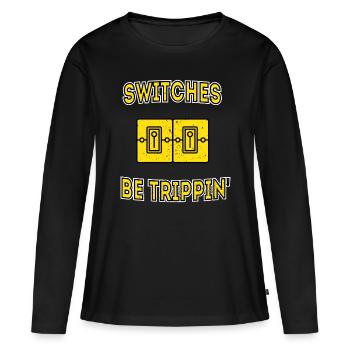 Electrician Electricity Electricity Electricity Construction Site - Women's Premium Organic Long Sleeve Shirt - black - Front - Julia (174cm)