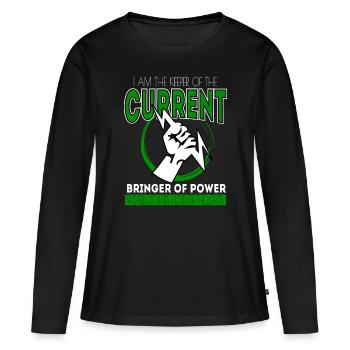 Electrician Electricity Electricity Electricity Construction Site - Women's Premium Organic Long Sleeve Shirt - black - Front - Julia (174cm)