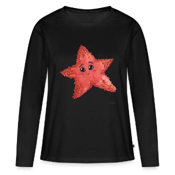 Étoile de mer animal cadeau doux enfants eau de mer - T-shirt manches longues Premium bio Femme - noir - Devant - Julia (174cm)