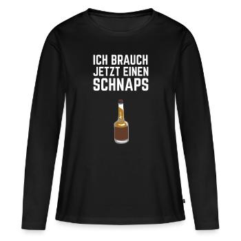 Schnaps Alkohol Whiskey - Frauen Premium Bio Langarmshirt - Schwarz - Vorne - Julia (174cm)