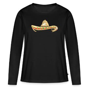 Hat straw hat Mexico - Women's Premium Organic Long Sleeve Shirt - black - Front - Julia (174cm)