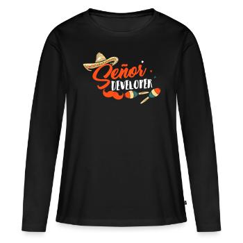Programmer Senior Developer Programming - Women's Premium Organic Long Sleeve Shirt - black - Front - Julia (174cm)