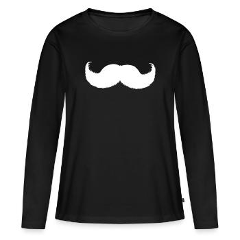 Beard mustache bearded - Women's Premium Organic Long Sleeve Shirt - black - Front - Julia (174cm)