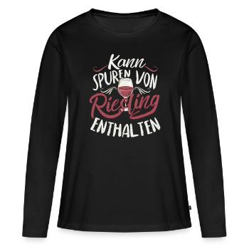 Wein Weintrinker Weinkenner Weinliebhaber - Frauen Premium Bio Langarmshirt - Schwarz - Vorne - Julia (174cm)