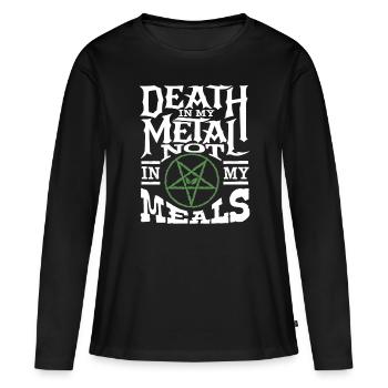 Vegan Vegan Vegmnism Metal - T-shirt manches longues Premium bio Femme - noir - Devant - Julia (174cm)