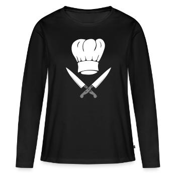 Chef cooking cook - Women's Premium Organic Long Sleeve Shirt - black - Front - Julia (174cm)