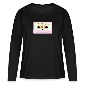 80's Mixtape Tape - Frauen Premium Bio Langarmshirt - Schwarz - Vorne - Julia (174cm)