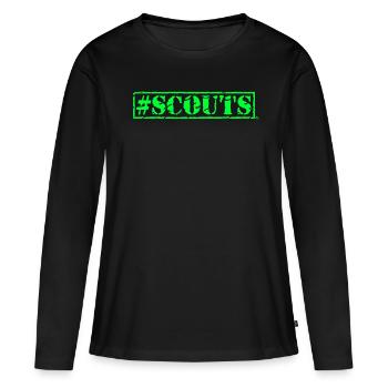 #Scouts - T-shirt manches longues Premium bio Femme - noir - Devant - Julia (174cm)