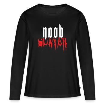 Noob Slayer - Cadeau Gamer Geek Freak Gamer - T-shirt manches longues Premium bio Femme - noir - Devant - Julia (174cm)