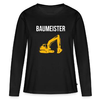 Excavator builder construction site excavator dredging - Women's Premium Organic Long Sleeve Shirt - black - Front - Julia (174cm)