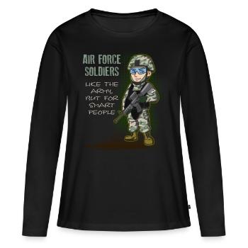 Luftwaffe Air Force Airforce - Frauen Premium Bio Langarmshirt - Schwarz - Vorne - Julia (174cm)