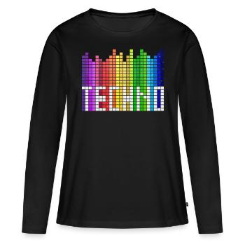 Techno Equalizer Musik Festival - Frauen Premium Bio Langarmshirt - Schwarz - Vorne - Julia (174cm)