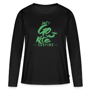 Kiten - Frauen Premium Bio Langarmshirt - Schwarz - Vorne - Julia (174cm)