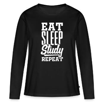 Student - Frauen Premium Bio Langarmshirt - Schwarz - Vorne - Julia (174cm)