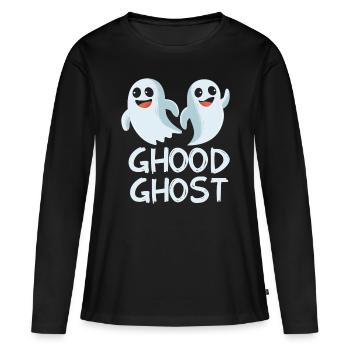 Halloween fantôme fantôme fantôme - T-shirt manches longues Premium bio Femme - noir - Devant - Julia (174cm)
